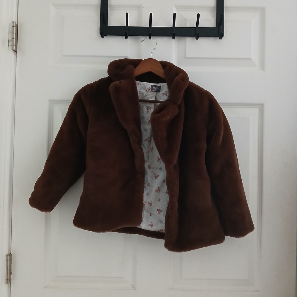 Brown Faux Fur Kids Jacket
